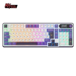 Teclado para Mac y Windows Royal Kludge RKM75 RGB ISO-ES Hot-Swappable Switch Silver Speed Wireless Taro Milk