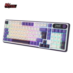 Teclado para Mac y Windows Royal Kludge RKM75 RGB ISO-ES Hot-Swappable Switch Silver Speed Wireless Taro Milk