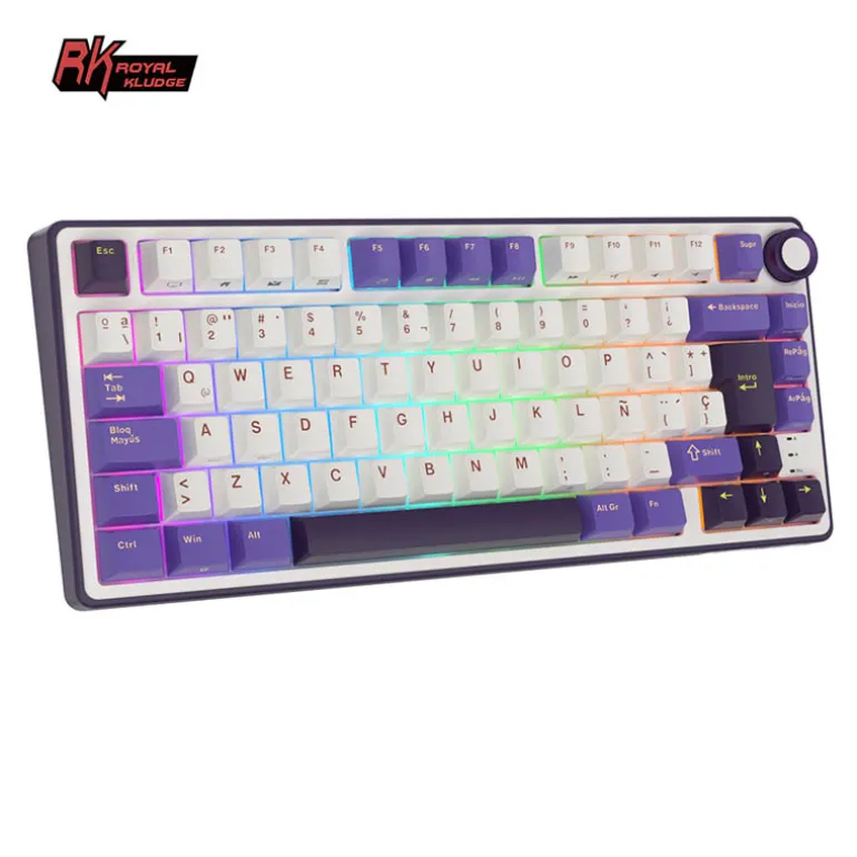 Teclado para Mac y Windows Royal Kludge RKR75 ISO-ES Hot-Swappable Switch Brown Blackberry