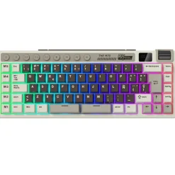 Teclado para Mac y Windows Royal Kludge RKL75 ISO-ES RGB Hot-Swappable Switch Cream Wireless Palm Green