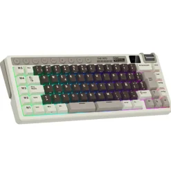 Teclado para Mac y Windows Royal Kludge RKL75 ISO-ES RGB Hot-Swappable Switch Cream Wireless Palm Green