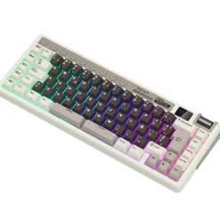 Teclado para Mac y Windows Royal Kludge RKL75 ISO-ES RGB Hot-Swappable Switch Cream Wireless Palm Green