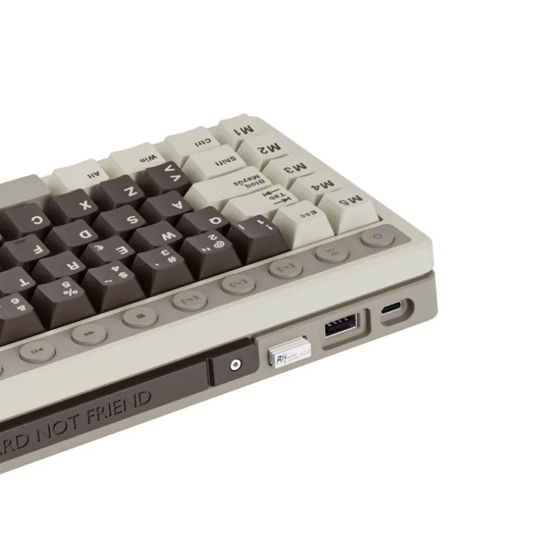 Teclado para Mac y Windows Royal Kludge RKL75 ISO-ES RGB Hot-Swappable Switch Cream Wireless Palm Green