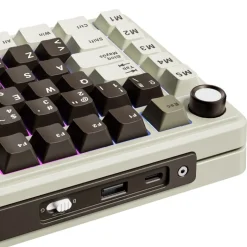 Teclado para Mac y Windows Royal Kludge RKL75 ISO-ES RGB Hot-Swappable Switch Cream Wireless Mokko Grey