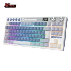 Teclado para Mac y Windows Royal Kludge RKM87 ISO-ES RGB Hot-Swappable Switch Blue Wireless Ocean Blue