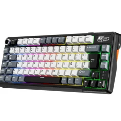 Teclado para Mac y Windows Royal Kludge RKL75 ISO-ES RGB Hot-Swappable Switch Cream Wireless Knight Black