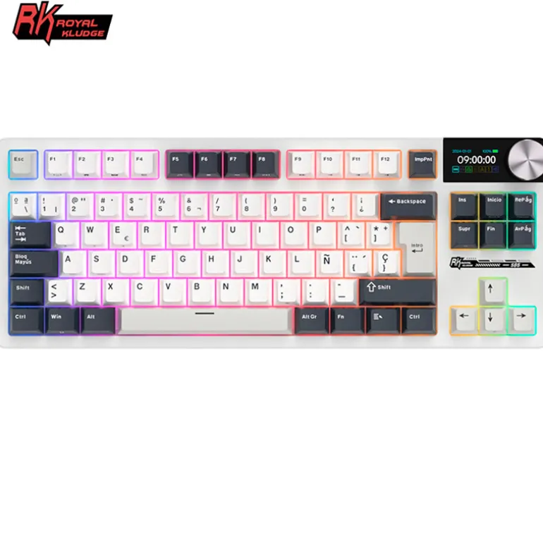 Teclado para Mac y Windows Royal Kludge RKS98 ISO-ES RGB Hot-Swappable Switch Chartreuse Wireless Camping