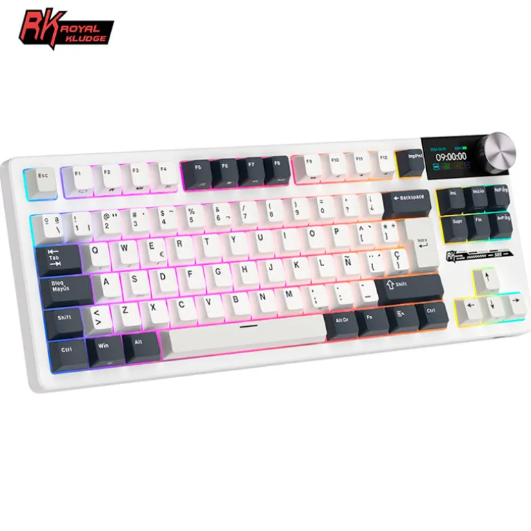 Teclado para Mac y Windows Royal Kludge RKS98 ISO-ES RGB Hot-Swappable Switch Chartreuse Wireless Camping