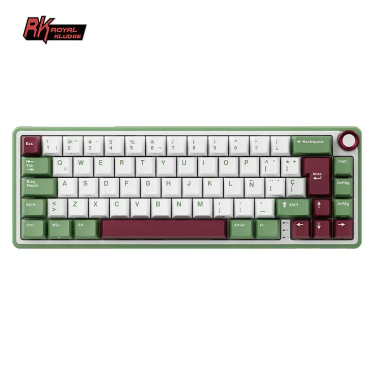 Teclado para Mac y Windows Royal Kludge RKR65 ISO-ES Hot-Swappable Switch Brown Green Sand