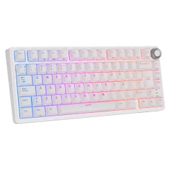 Teclado para Mac y Windows Royal Kludge RKR75 ISO-ES Hot-Swappable Switch Brown White Edition