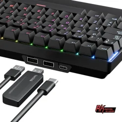 Teclado para Mac y Windows Royal Kludge RKR87 ISO-ES Hot-Swappable Switch Brown Blanco