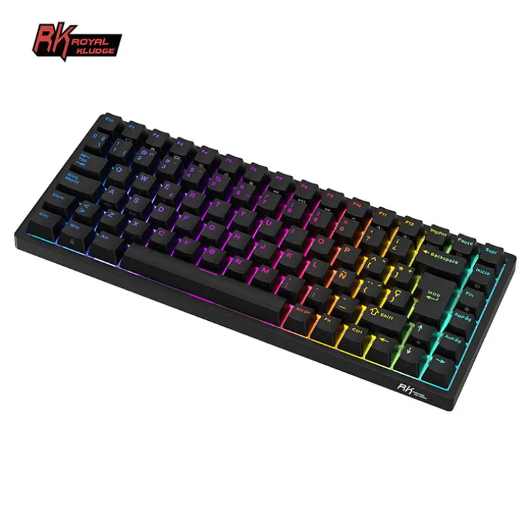 Teclado para Mac y Windows Royal Kludge RK84 ISO-ES Hot-Swappable Switch Brown Wireless Blanco