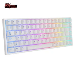 Teclado para Mac y Windows Royal Kludge RK84 ISO-ES Hot-Swappable Switch Red Wireless Blanco