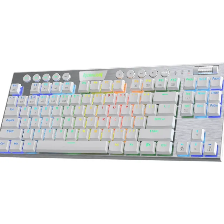 Teclado Redragon Horus 621 Gaming RGB Wireless Switch Red Blanco