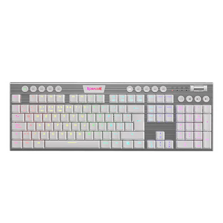 Teclado Redragon Horus 618 Gaming RGB Switch Red Blanco