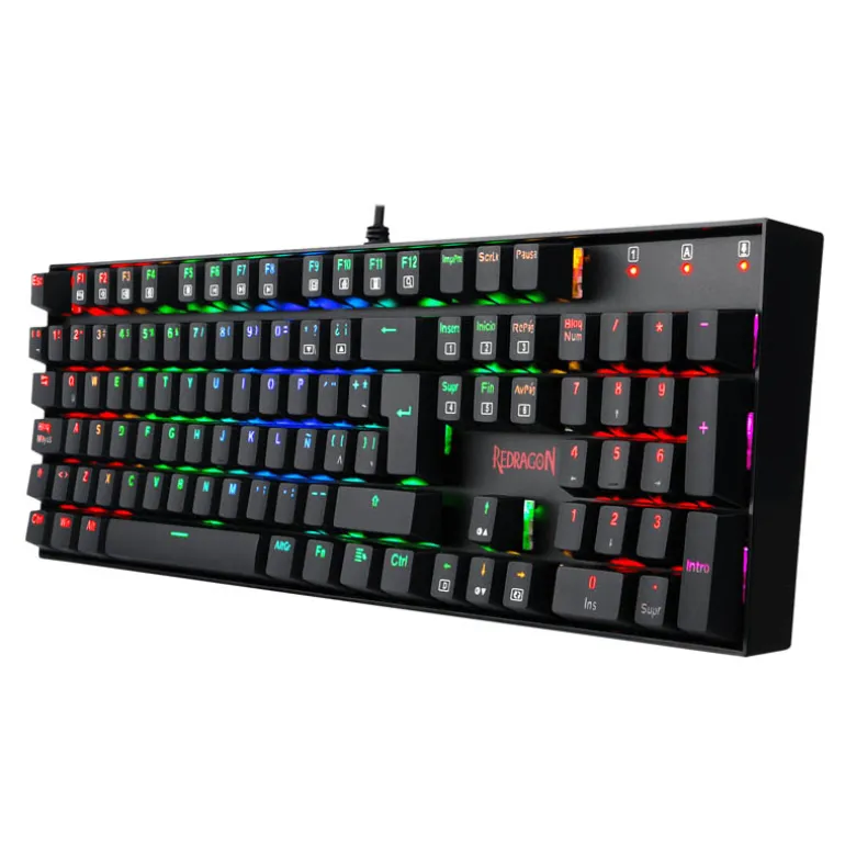 Teclado Redragon Mitra Gaming RGB Red Switch Negro