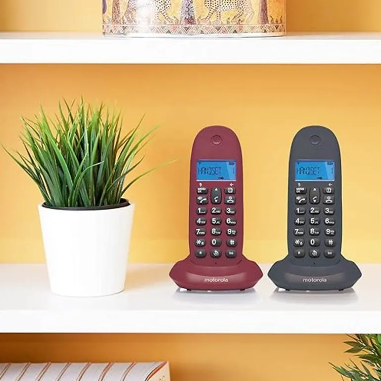 Teléfono Fijo Motorola C1002 LB Duo Gris Granate