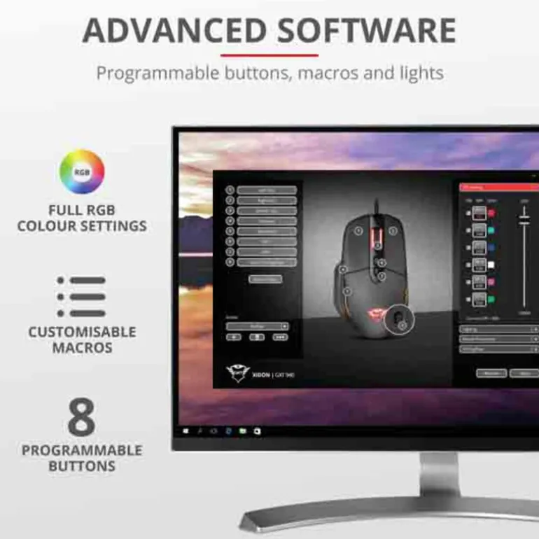 Trust GXT 940 Xidon RGB Gaming 10.000Dpi - Ratón