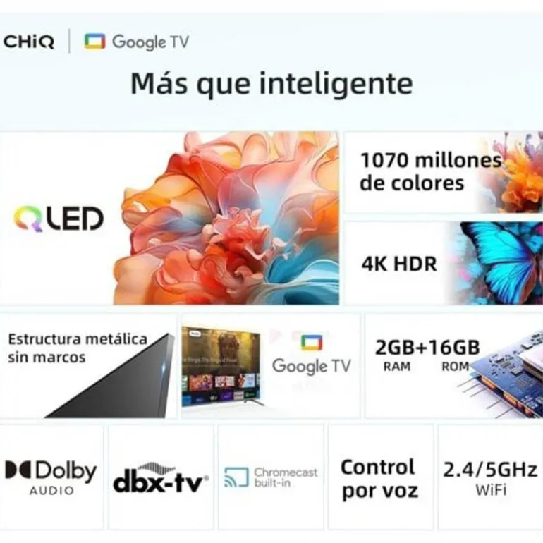 TV/Televisión ChiQ U50QM8E 50" QLED UHD 4K HDMI 2.1 HDR