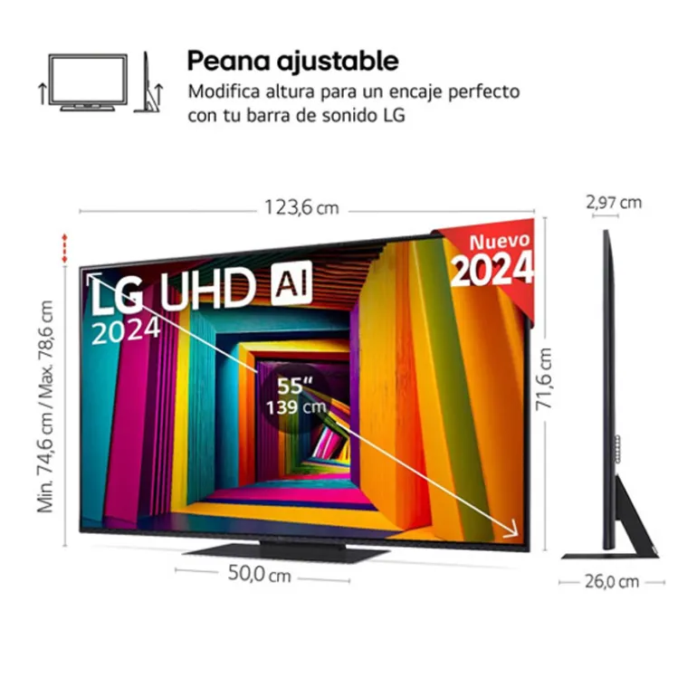 TV/Televisión LG AI 55UT91006LA 55" Smart TV LED UHD 4K 60Hz HDMI 2.1 HDR