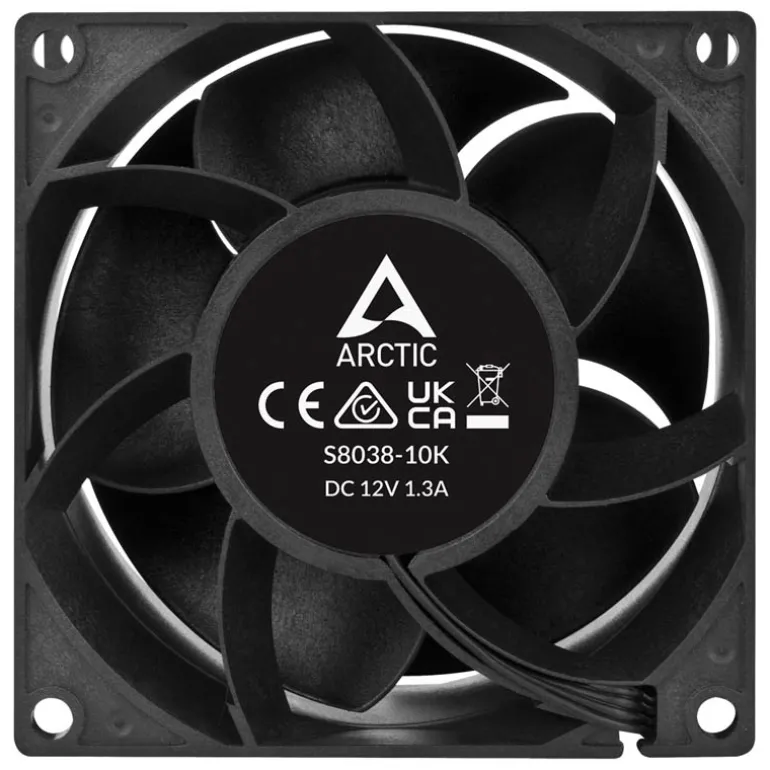 Ventilador Arctic S8038-10K 80mm Pack 4 Uds. Negro