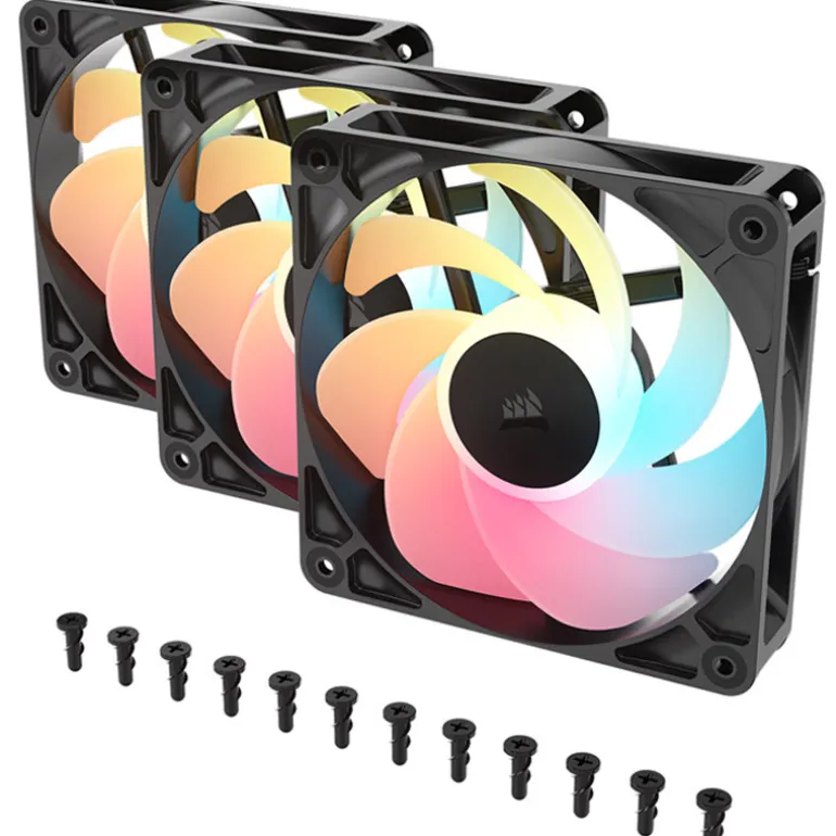 Ventilador Corsair RS120-R ARGB Reverse 120mm Triple Pack Negro