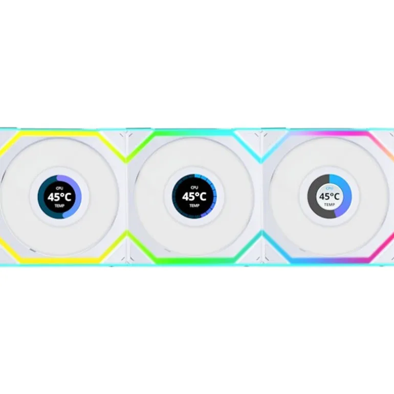 Ventilador Lian Li Uni Fan SL LCD ARGB 120mm Triple Pack Wireless Blanco